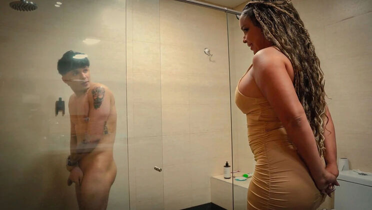 Big Tits Colombian StepMom Jokes With StepSon's Big Cock and Gets Fucked Hard