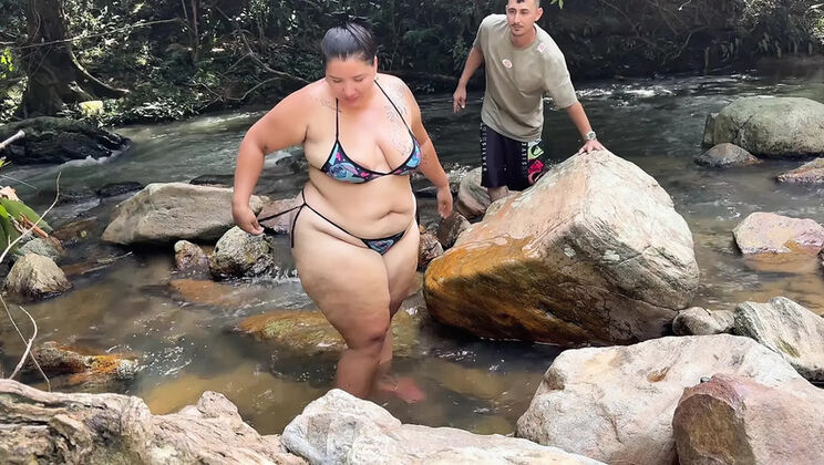 Lexly_16 Big Ass Latina Fucks on Beach - Public Risky Sex in River with Big Cock