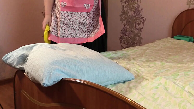 Mature Governess Masturbates with Big Dildo on Bed - Fat Butt Doggystyle & Cream Pie