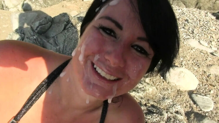 Alexandra Wett Takes XXL Mega Cumshots All Over Her Face - Blowjob & Facial Compilation