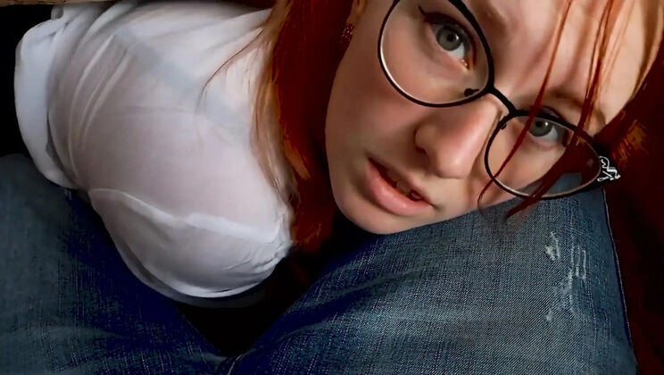 SweetAndFlow Russian Teen Classmate Gives Under Desk Blowjob POV Facial