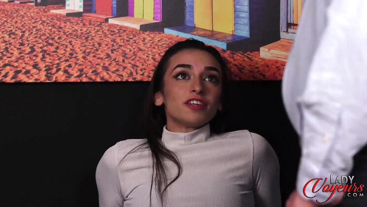 Petite Teen in Lingerie Gives Handjob to Best Friend's Older Guy - Dirty Talk & Cumshot