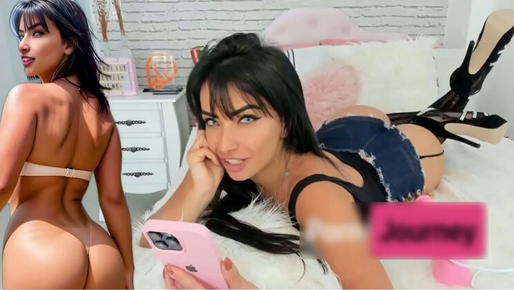 Sexy Angel Stripper Emanuelly Raquel Caught Playing With Hitachi Vibrator Watching Porn - Big Tits Latina Solo Masturbation