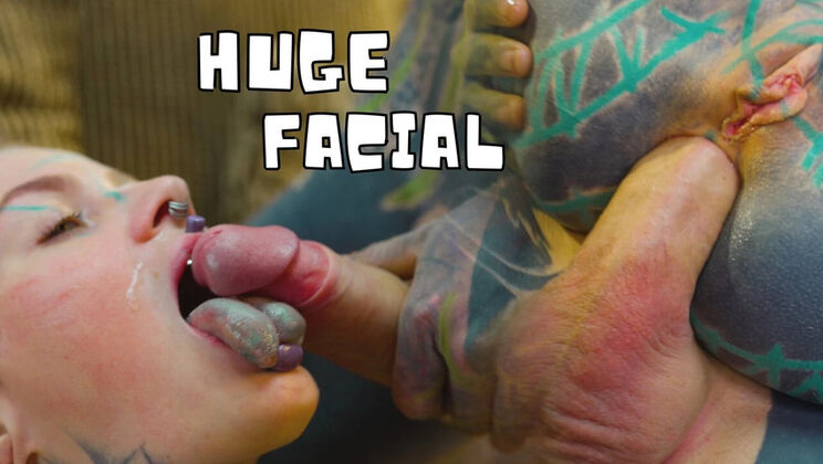 Dreadlock Goth Girl Anal Gape and Facial with BWC in High Heels