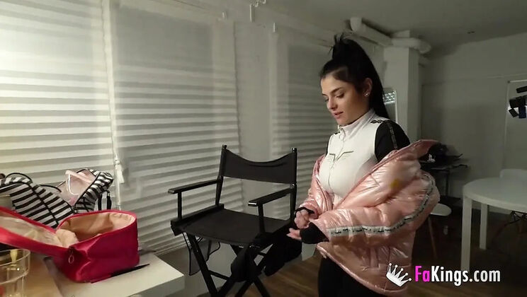 Nadja Lapiedra's First Time Porn! Shy Amateur Loves Huge Cock & Cumshot Blowjob