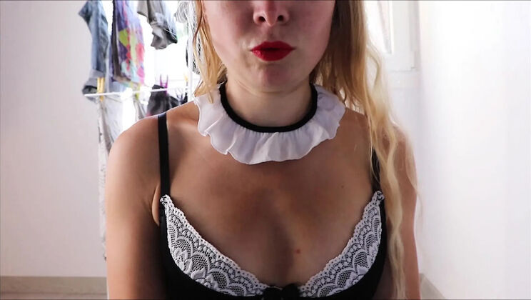 Blonde Cleaning Lady In Uniform Makes A Big Mistake With Sex Toy - Mimi Sexy Solo Submission