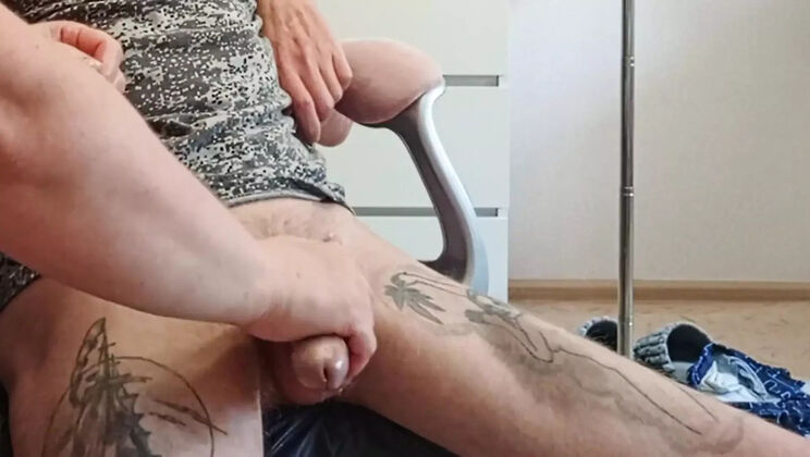 My Wife Learns How to Masturbate a Dick for Cumshot from a Friend - Amateur MILF Handjob