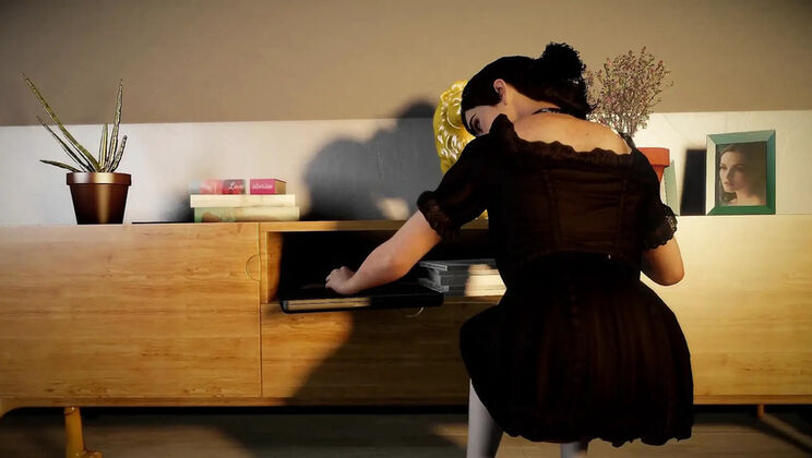 Ellie Got Cot Riding Dildo Hard - Big Tits Maid Doggy Style & Cowgirl Fuck