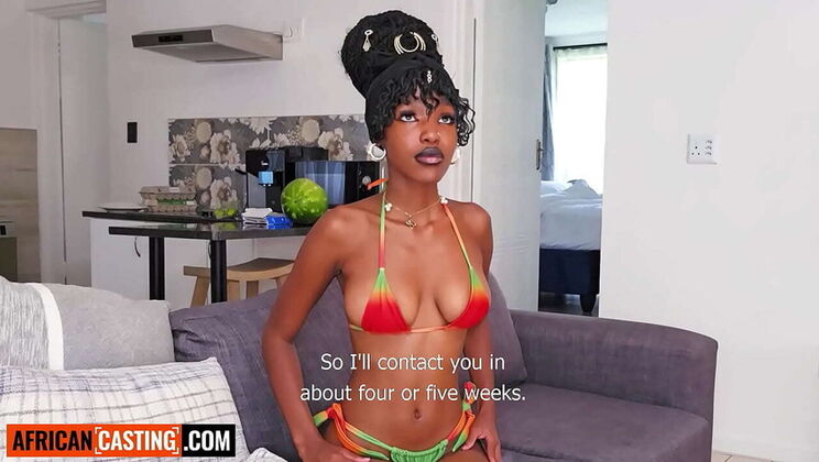 Big Tits Ebony Teen Gets Rough Face Fuck & Hard Pussy Pounding From Big White Cock