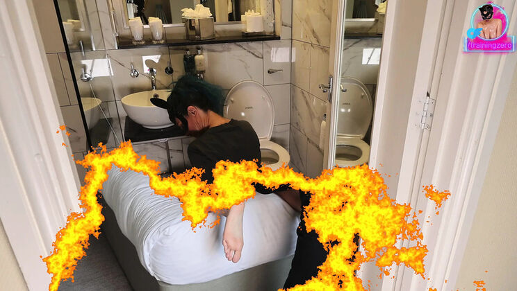 Real Homemade MILF Wife Training Her Husband As A Toilet Slave - Extreme Femdom Bondage & Bathroom Humiliation