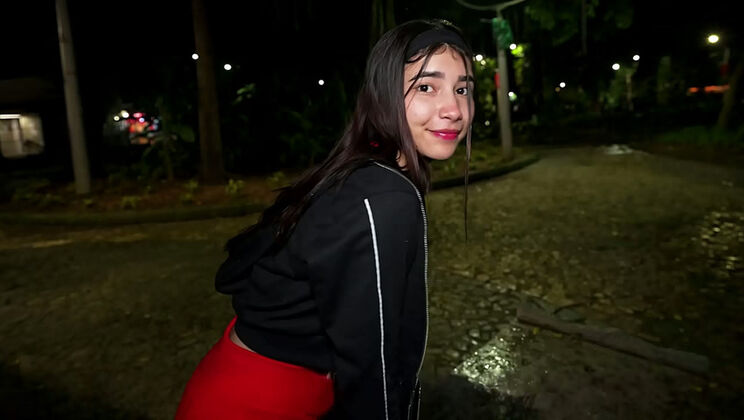 Public Park Threesome: Petite Latina Gets Anal in Rough Doggystyle POV