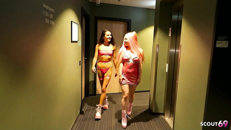 German Skinny Teen Jenny Stella FFM Threesome with Blackzilla Monster Cock - Deep Throat Blowjob & Rough Doggy Style Sex