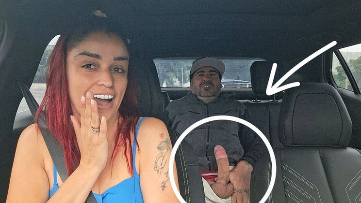 Uber Driver Catches Redhead Teen Masturbating in Car - Amateur POV Blowjob & Cumshot