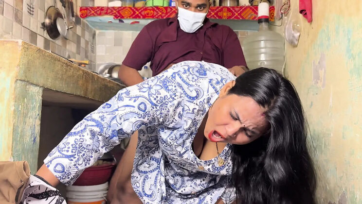Indian Mother-in-Law Hardcore Kitchen Fuck - Horny Husband Pounds Saas After Wife Rejects Him