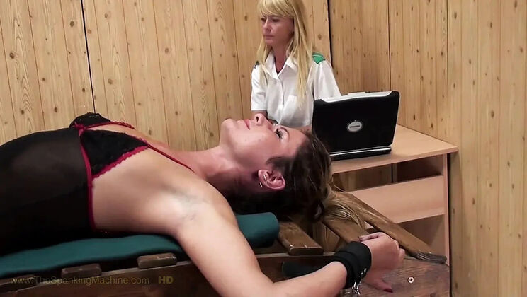 Skinny Teen Spanked Hard - Vintage German BDSM Punishment Machine
