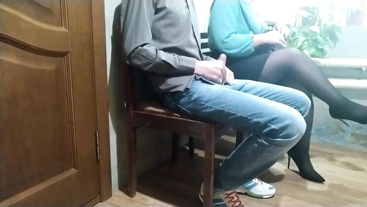 Amateur MILF Gets Public Handjob in Waiting Room - Stranger Jerks Her Off Anytime