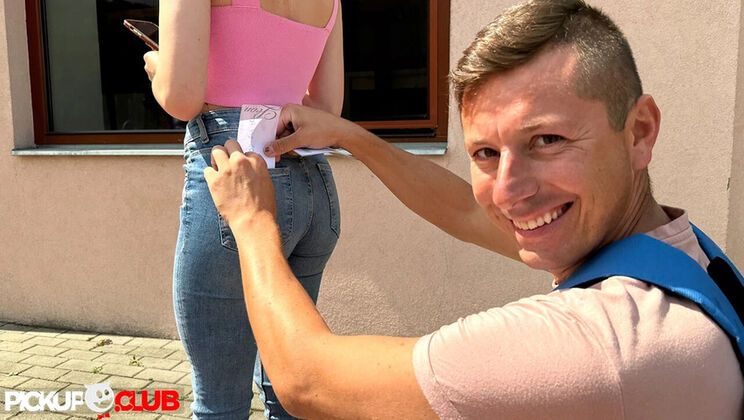 Brunette Bestie and Blonde Teen Give Big Cock Blowjob Outdoor - Public Sex Trouble
