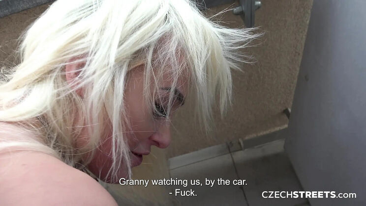 Daisy Lee Blowjob on Prague Balcony - Czech Street Sex POV