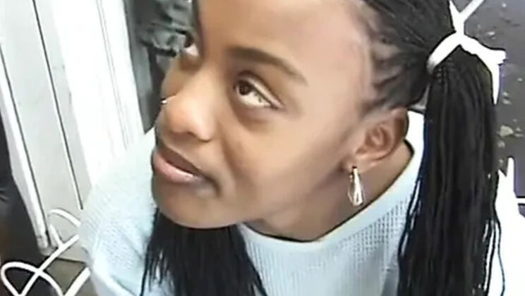 Hot young black beauty sucks white cock until facial