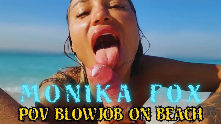 Monika Fox POV Blowjob on the Beach – Big Tits & Cum