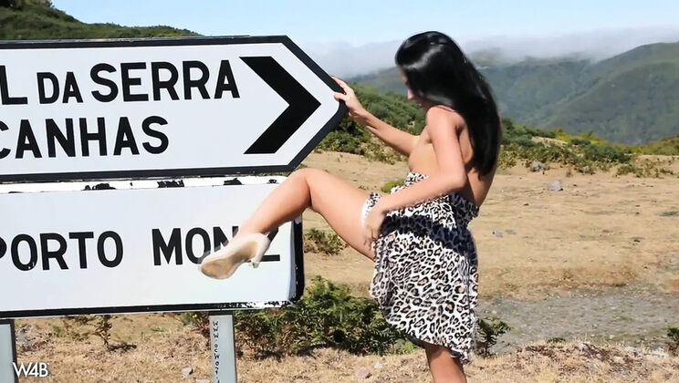 Sapphira A Gets Nasty Outdoors on the Road in High Heels