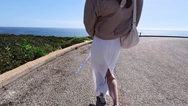 Wild Brunette Becky California Takes My Big Cock on the Beach