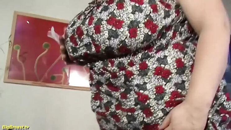 June Kelly's Massive Monster Boobs Play With A Huge Dildo