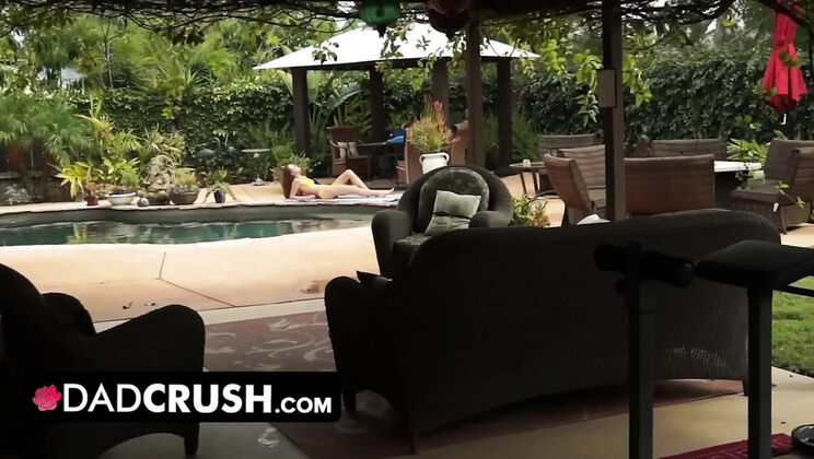 Stepdad Moves My Panties and Fingers My Pussy by the Pool - Zoey Laine