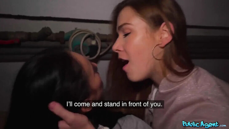 Public Agent Alexis Crystal and Lexi Dona in Lucky Basement Threesome