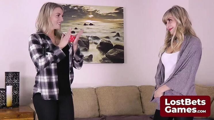 Strip Dice Game Leads to Hot Yoga Poses for Lesbian Blonde and MILF