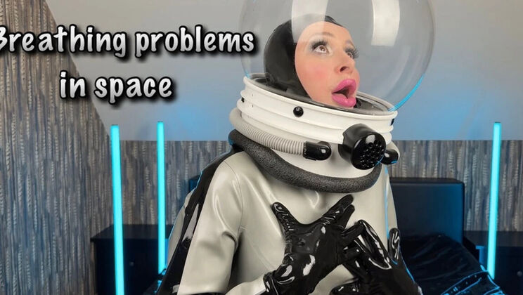 Miss_Fetilicious Astronaut Breath Play in Space – Latex Catsuit & Mask Solo