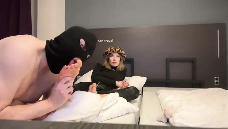 He Sniffs, Licks and Massages My Sweaty Feet in White Socks