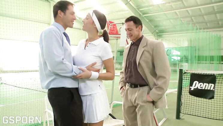 Hot Tennis Court Threesome with DP and Anal Sex – Lea Magic Gets Fucked